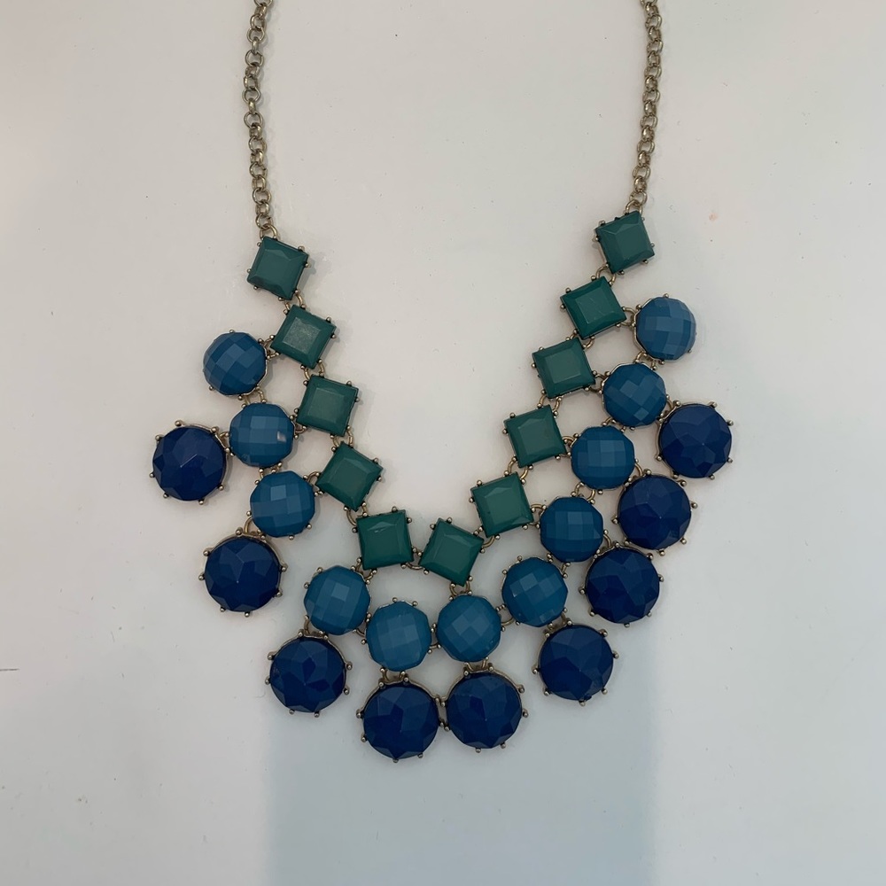 Blue, green necklace - Statement Necklace